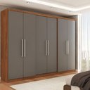 Ver imagem 3 de Guarda-roupa Casal City 6 Portas 2 Gavetas Freijó/cinza - Panorama Móveis