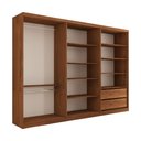 Ver imagem 2 de Guarda-roupa Casal City 6 Portas 2 Gavetas Freijó/cinza - Panorama Móveis