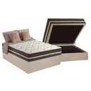 Ver imagem 1 de Cama Box Baú Casal: Colchão Molas Anjos Superlastic Classic + Base CRC Suede Clean(138x188)
