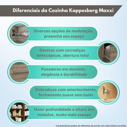 Cozinha Completa Planejada 3,20mt 07 Peças Linha Maxxi Cj14-105 Kappesberg - Nogal - 2