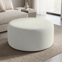 Ver imagem 1 de Puff Mezza Central Redondo Decorativo para Sala Orgânico Confortável e Reforçado Bouclé