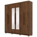 Ver imagem 1 de Guarda Roupa Casal 218cm com Espelho Bolty Imbuia Rústico V02 - Mpozenato