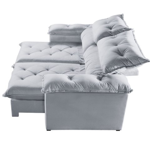 Sofá Istambul Retrátil e Reclinável Caixa Zero 2,70m Pillow de 15cm - Movenzo Estofados