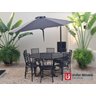 Conjunto de Mesa para Jardim Bambu com Mesa de 1,50 M sem Giro e 8 Cadeiras em Alumínio Fundido Unif - 2