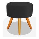 Ver imagem 1 de Puff Redondo Suede Preto Pés Palito