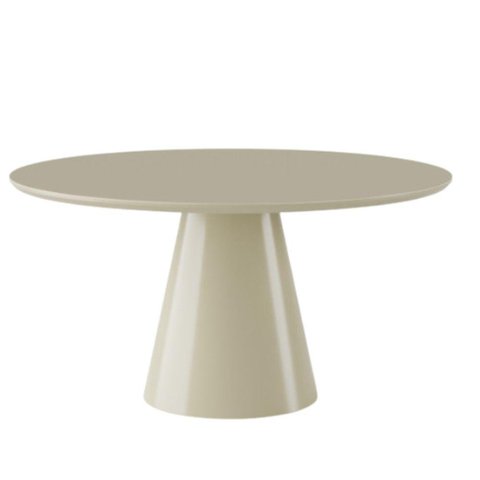 Mesa de Jantar Cone Redonda 110 Cm Laca Off White