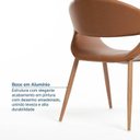 Ver imagem 6 de Kit 6 Cadeiras Metálicas Estofadas Maran CabeCasa MadeiraOriginals Marrom Caramelo/Carvalho