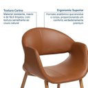 Ver imagem 5 de Kit 6 Cadeiras Metálicas Estofadas Maran CabeCasa MadeiraOriginals Marrom Caramelo/Carvalho