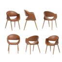 Ver imagem 3 de Kit 6 Cadeiras Metálicas Estofadas Maran CabeCasa MadeiraOriginals Marrom Caramelo/Carvalho