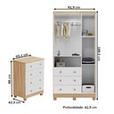 Ver imagem 4 de Quarto de Bebê Completo Junior 3 Portas 7 Gavetas 100% MDF Branco Brilho/Amêndoa - Movéis Peroba