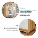Ver imagem 5 de Quarto de Bebê Completo Junior 3 Portas 7 Gavetas 100% MDF Branco Brilho/Amêndoa - Movéis Peroba