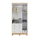 Ver imagem 3 de Quarto de Bebê Completo Junior 3 Portas 7 Gavetas 100% MDF Branco Brilho/Amêndoa - Movéis Peroba