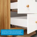 Ver imagem 6 de Quarto de Bebê Completo Junior 3 Portas 7 Gavetas 100% MDF Branco Brilho/Amêndoa - Movéis Peroba