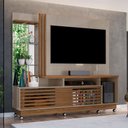 Ver imagem 1 de Estante Home Theater Ripado para TV até 60 Polegadas 2 Portas 178,5x200cm Frizz Plus Yescasa Bege
