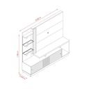 Ver imagem 4 de Estante Home Theater Ripado para TV até 60 Polegadas 2 Portas 178,5x200cm Frizz Plus Yescasa Bege Fendi/Naturale
