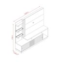 Ver imagem 4 de Estante Home Theater Ripado para TV até 60 Polegadas 2 Portas 178,5x200cm Frizz Plus Yescasa Bege