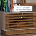 Ver imagem 7 de Estante Home Theater Ripado para TV até 60 Polegadas 2 Portas 178,5x200cm Frizz Plus Yescasa Bege