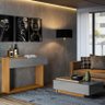 Sala de Estar Milão com Aparador e Mesa de Centro Cinza Perolizado/Tauari - Lukaliam Móveis - 2