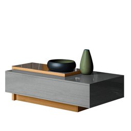 Sala de Estar Milão com Aparador e Mesa de Centro Cinza Perolizado/Tauari - Lukaliam Móveis - 4 Sala de Estar Milão com Aparador e Mesa de Centro Cinza Perolizado/Tauari - Lukaliam Móveis - 4