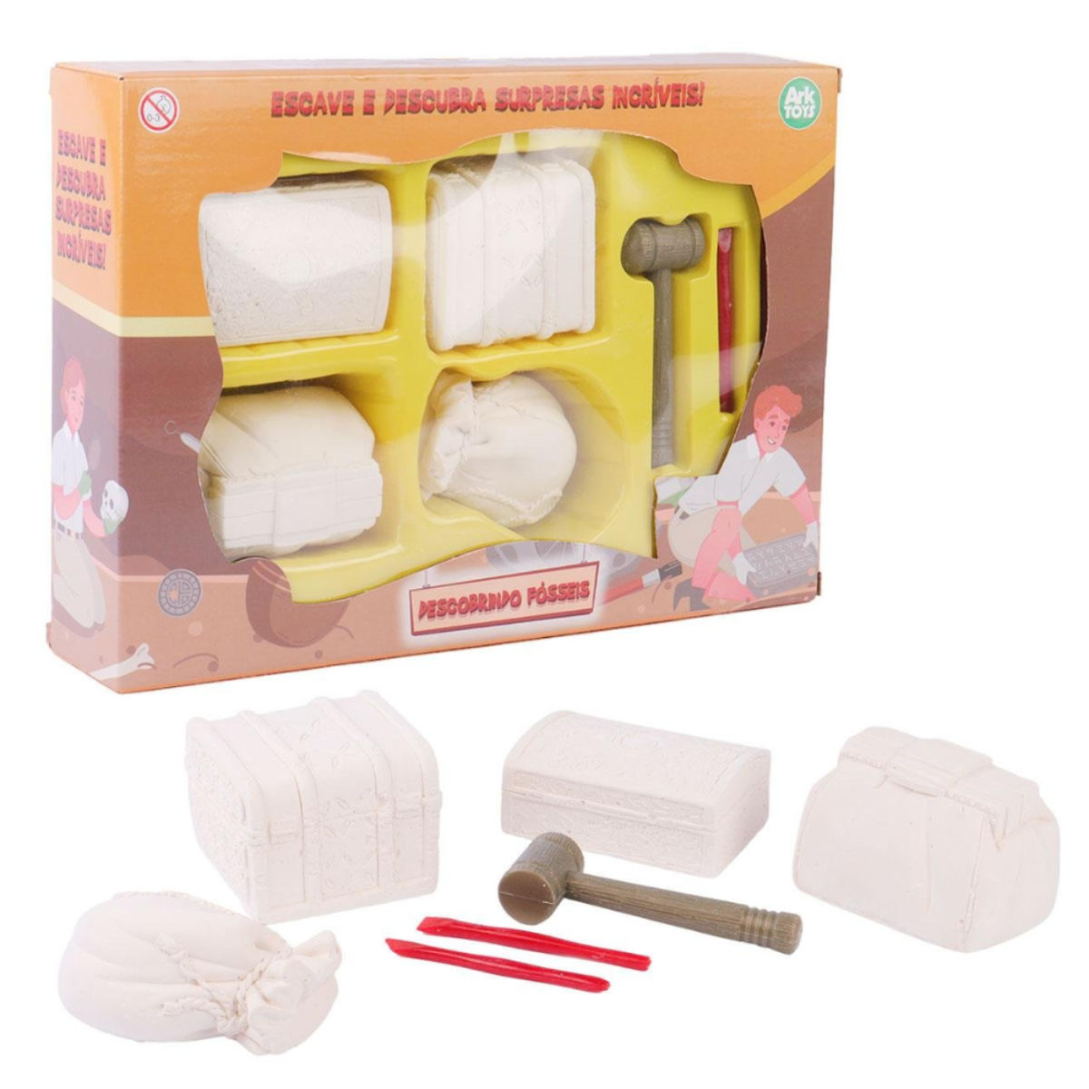 Brinquedo Kit Escavação Arqueologia Descobrindo fosseis | MadeiraMadeira