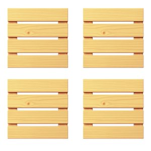 Kit 4 Peças de Deck Modular 30x30 Centímetros para Área Externa (cobre 0,36 M²) - Natural Único