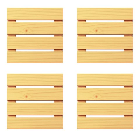 Kit 4 Peças de Deck Modular 30x30 Centímetros para Área Externa (cobre 0,36 M²) - Natural Único