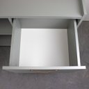 Ver imagem 3 de Buffet 90cm Tampo 25mm Puxador Couro Pés Aço Tela Natural:verti
