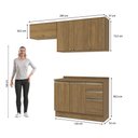 Ver imagem 4 de Armário de Cozinha Compacta 3 Gavetas 100% Mdf 200cm Nogueira Celeste Kappesberg