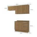 Ver imagem 3 de Armário de Cozinha Compacta 3 Gavetas 100% Mdf 200cm Nogueira Celeste Kappesberg
