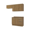 Ver imagem 2 de Armário de Cozinha Compacta 3 Gavetas 100% Mdf 200cm Nogueira Celeste Kappesberg