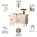 Ver imagem 3 de Balcão Aparador Buffet Pé Metal Benvenuto Off White - Hb Móveis