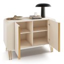 Ver imagem 5 de Balcão Aparador Buffet Pé Metal Benvenuto Off White - Hb Móveis