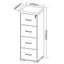 Ver imagem 3 de Armário para Escritório 4 Gavetas com Chave Nogal/preto