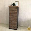 Ver mais imagens de Armário para Escritório 4 Gavetas com Chave Nogal/preto