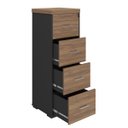 Ver imagem 2 de Armário para Escritório 4 Gavetas com Chave Nogal/preto