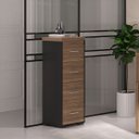 Ver imagem 7 de Armário para Escritório 4 Gavetas com Chave Nogal/preto