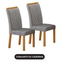 Ver imagem 1 de Cadeira para Mesa de Jantar Doha Kit 2 Peças Cinamomo Linho Cinza - Leifer