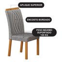 Ver imagem 2 de Cadeira para Mesa de Jantar Doha Kit 2 Peças Cinamomo Linho Cinza - Leifer