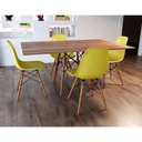 Ver imagem 2 de Conjunto de Mesa de Jantar Eames Eiffel Retangular 120x75 Tampo de Madeira Amêndoa com 4 Cadeiras Am