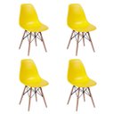 Ver imagem 3 de Conjunto de Mesa de Jantar Eames Eiffel Retangular 120x75 Tampo de Madeira Amêndoa com 4 Cadeiras Am