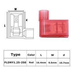 250un Kit Terminal Bandeira Total Isolado Vermelho 1,5mm - 5