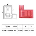 Ver imagem 5 de 250un Kit Terminal Bandeira Total Isolado Vermelho 1,5mm