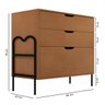 Cômoda Quarto Casal Retrô Marrom Nature com 3 Gavetas Oasis - 5