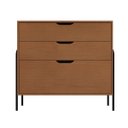 Ver imagem 2 de Cômoda Quarto Casal Retrô Marrom Nature com 3 Gavetas Oasis