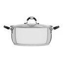 Ver imagem 1 de Caçarola Rasa Tramontina Solar Silicone em Aço Inox com Fundo Triplo e Tampa de Vidro 30 Cm 8,9 L Tr