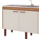 Ver imagem 2 de Gabinete de Cozinha 154cm 2 Portas Balcão Madeira 100% MDF:Freijó/Off-White