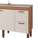 Ver imagem 3 de Gabinete de Cozinha 154cm 2 Portas Balcão Madeira 100% MDF:Freijó/Off-White