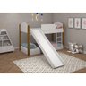 Beliche Infantil Juvenil Luiza Branco Mel com Pés de Madeira com Escorregador Dois Colchões - 1
