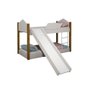 Beliche Infantil Juvenil Luiza Branco Mel com Pés de Madeira com Escorregador Dois Colchões - 2