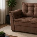 Ver imagem 6 de Sofá 2 Lugares Pequeno Confortável 1,40 Mts Alice Suede Marrom Imperio Decor